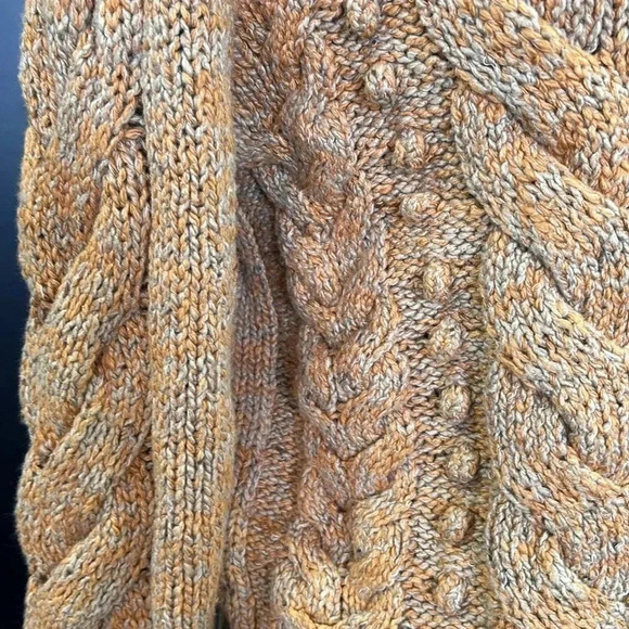 Goodthreads Chunky Cable knit cardigan,V-neck button down,camel marble color - Picture 3 of 12